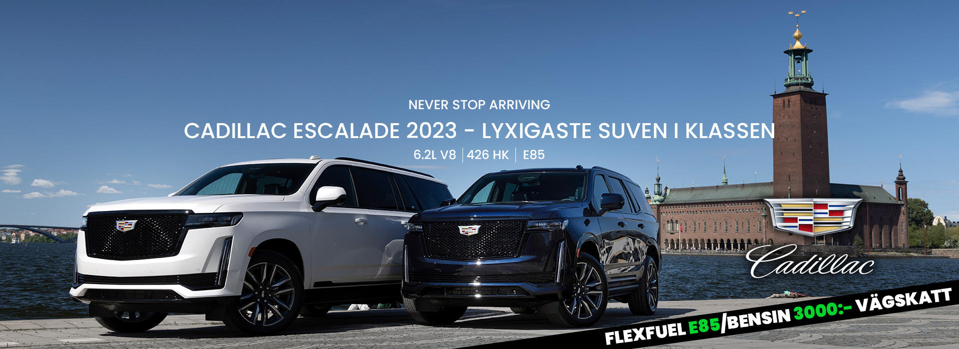 Cadillac Escalade 2023 Sverige Erbjudande E85 Flexfuel vägskatt